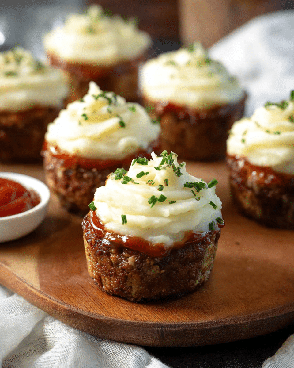 Meatloaf Cupcakes with Mashed Potato Topping