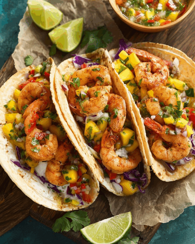 Shrimp Tacos with Mango Salsa