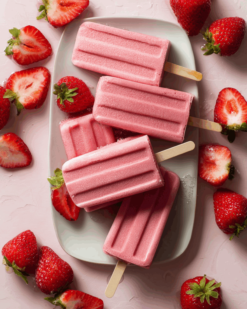 Strawberry Yogurt Popsicles