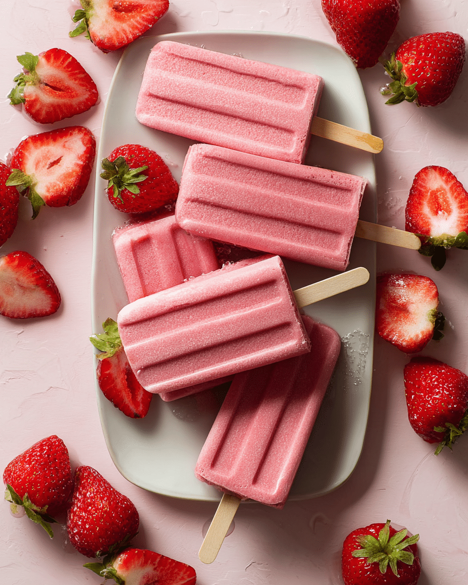 Strawberry Yogurt Popsicles