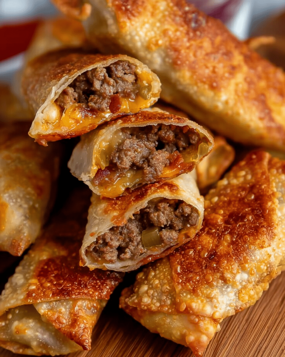 Bacon Cheeseburger Egg Rolls