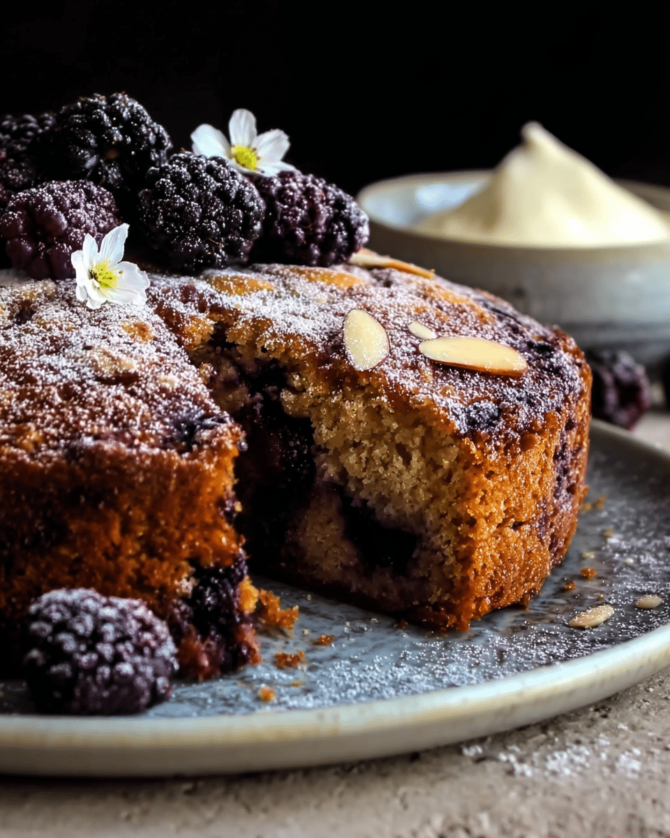 Blackberry Honey Almond Cake