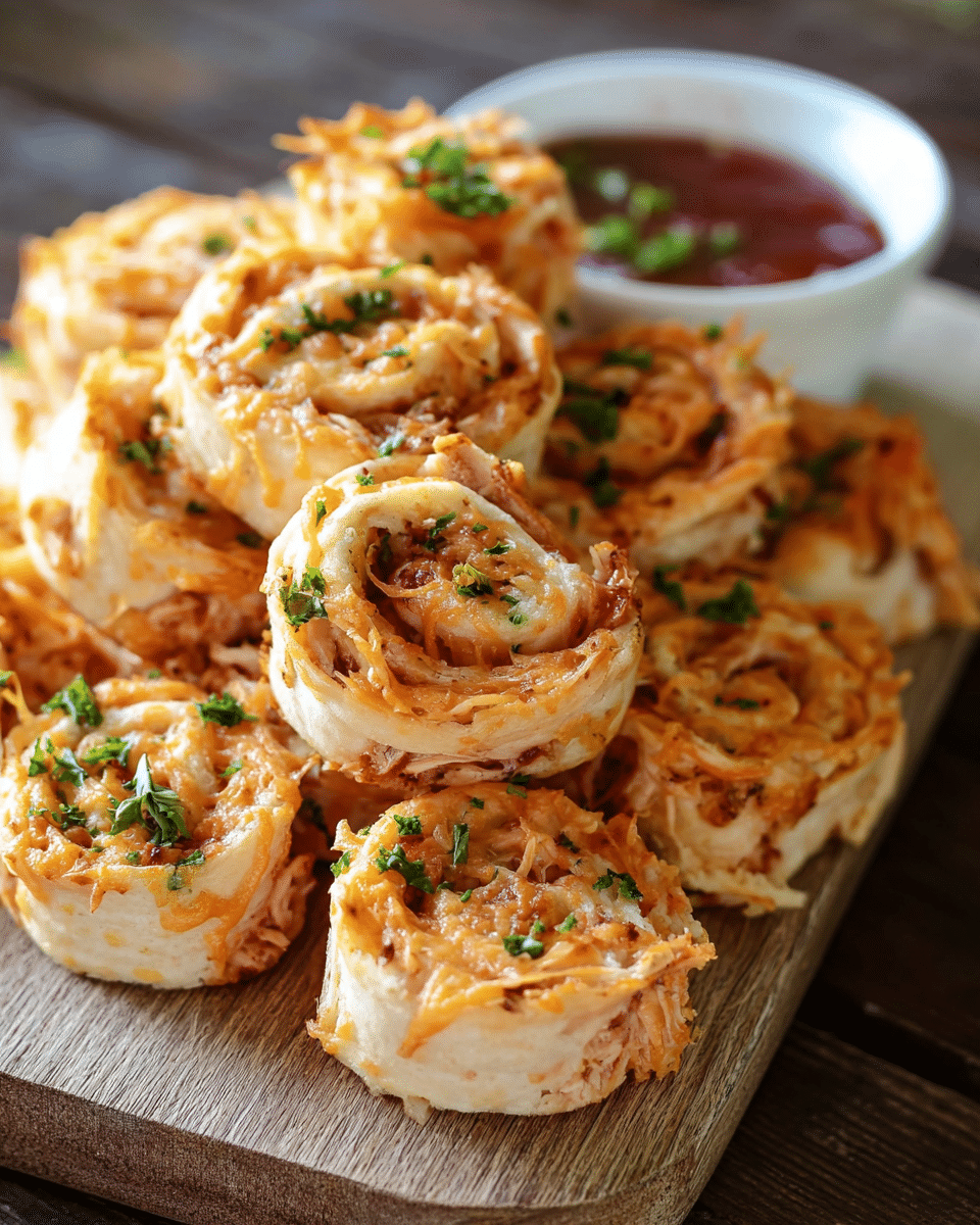BBQ Chicken Cheddar Pinwheels