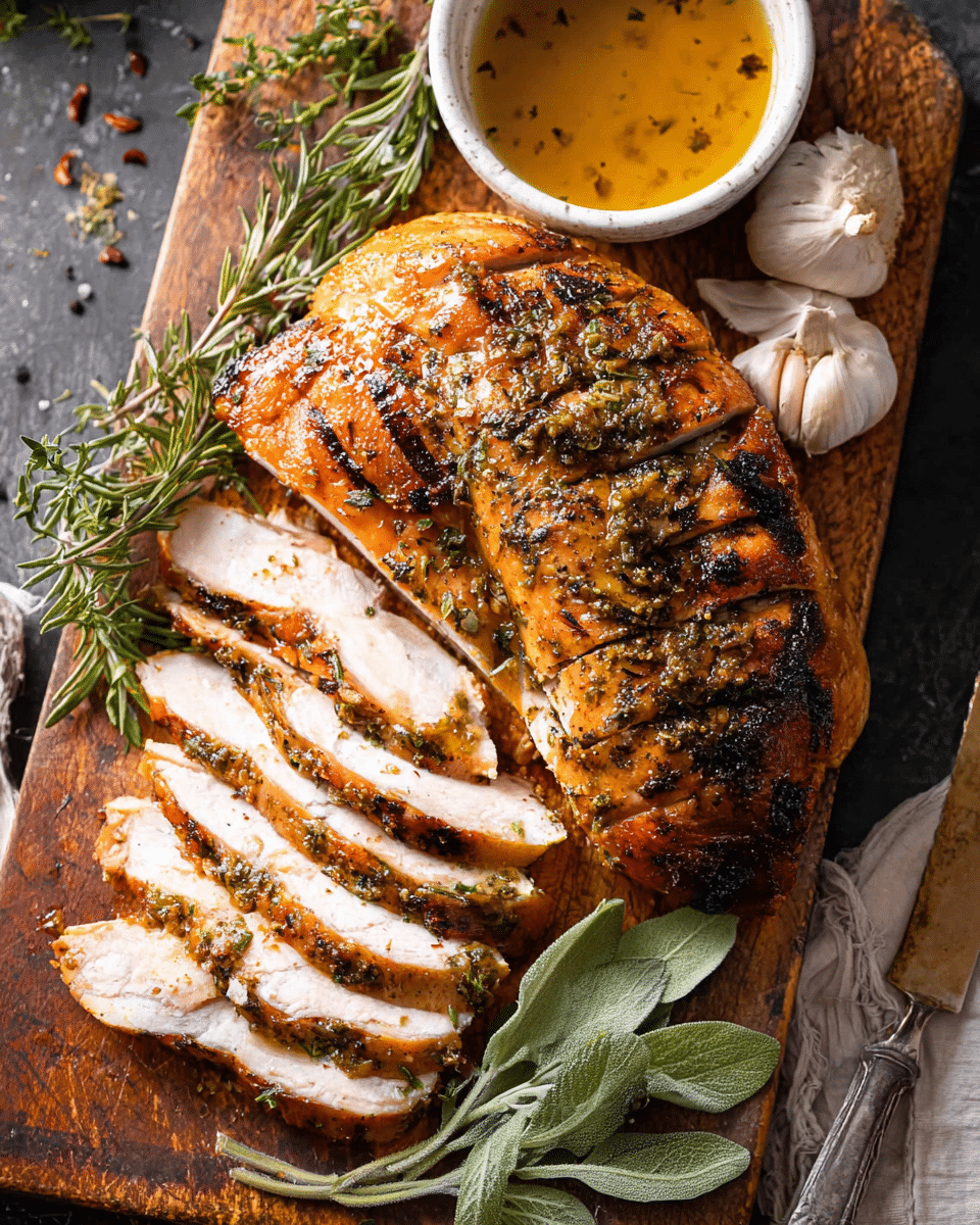 Garlic Herb Smoked Turkey Breast
