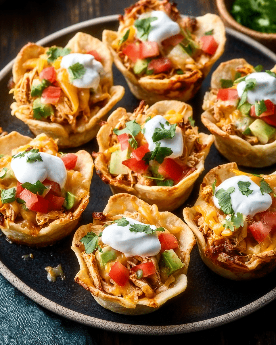 Mini Chicken Enchilada Cups