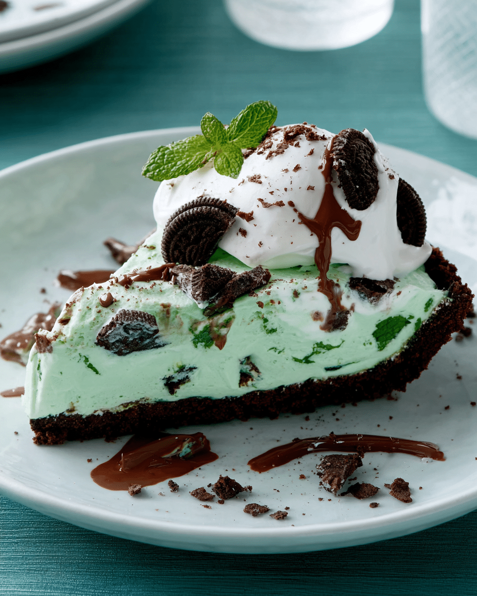 Mint Chocolate Cookie Ice Cream Pie