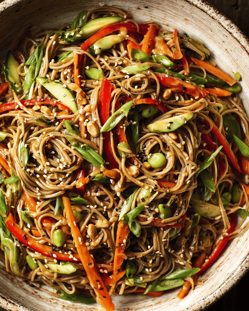 Sesame Peanut Soba Noodle Salad