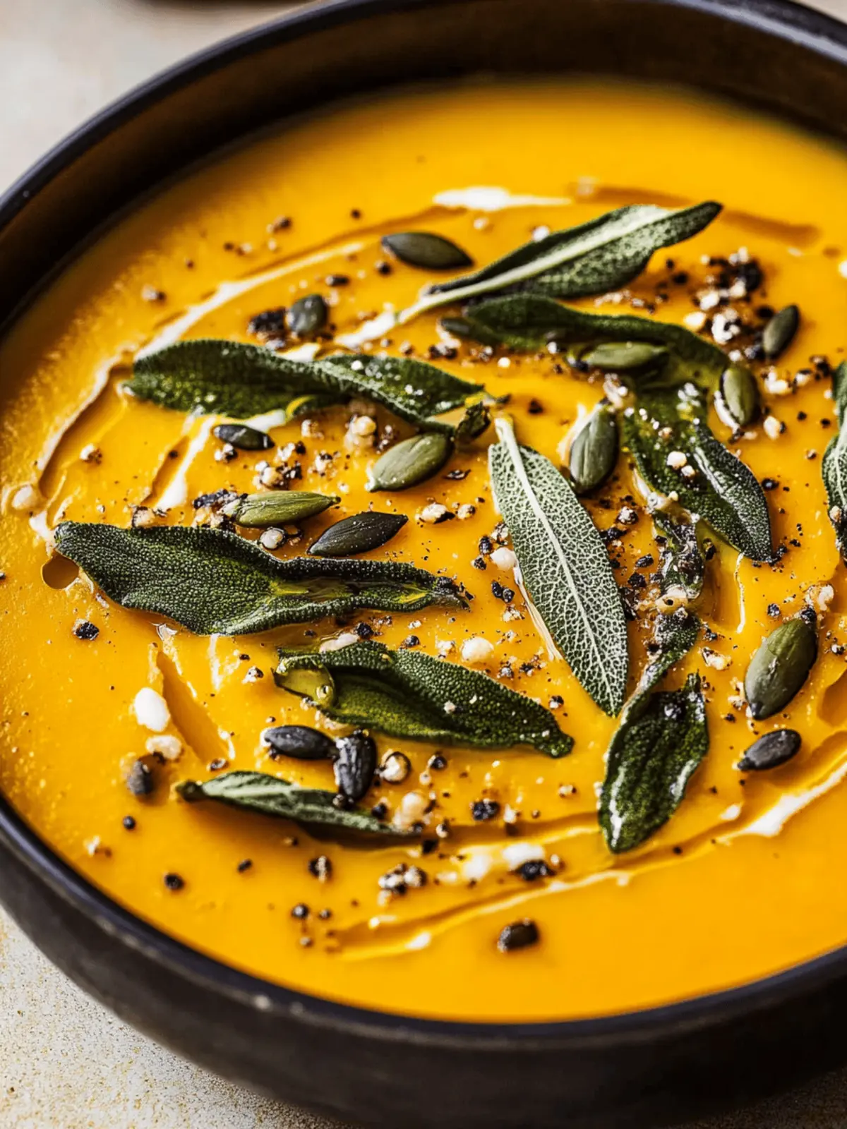 Roasted Pumpkin Soup with Sizzled Sage