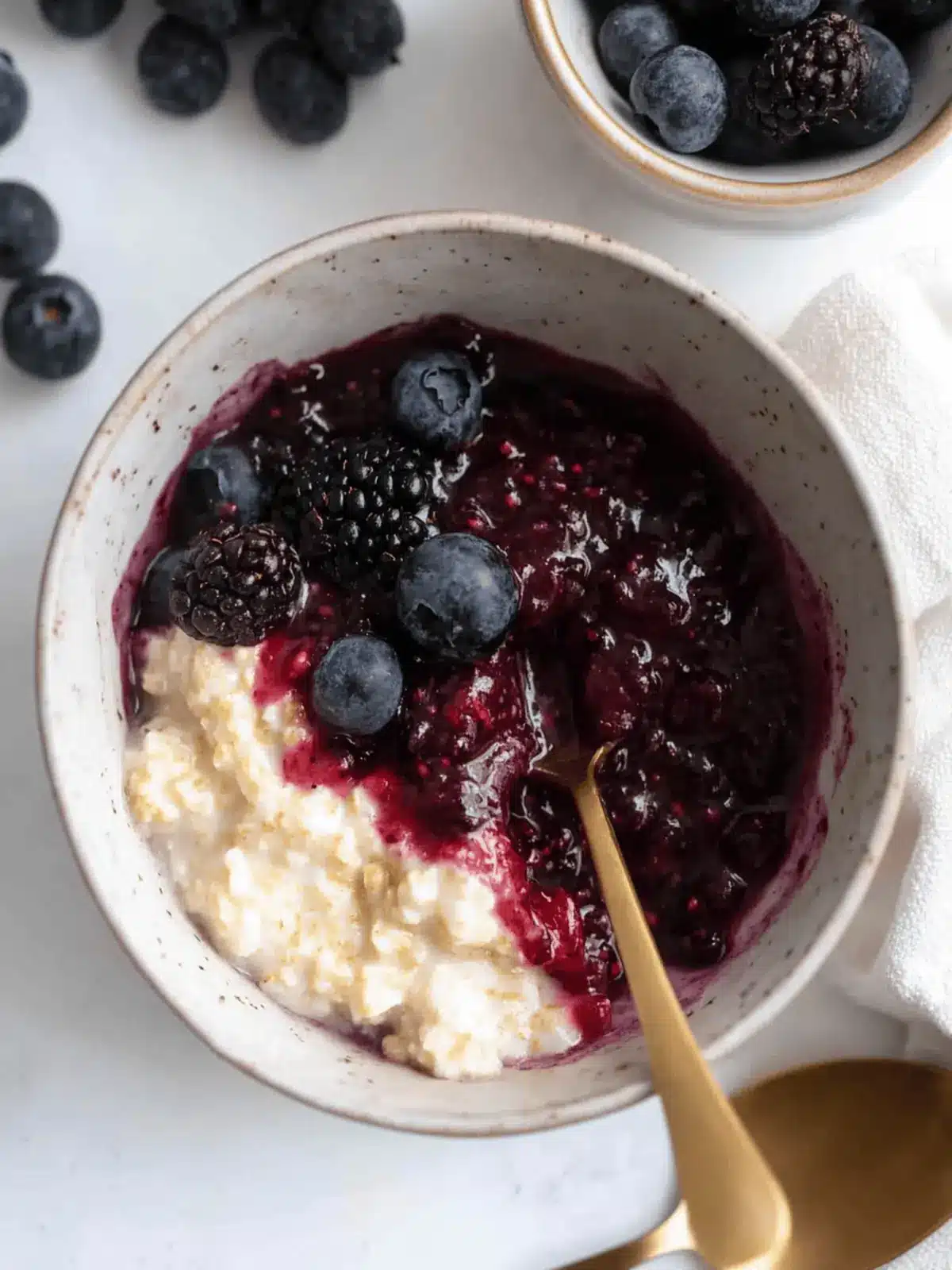 Custard Oats with Mixed Berry Compote