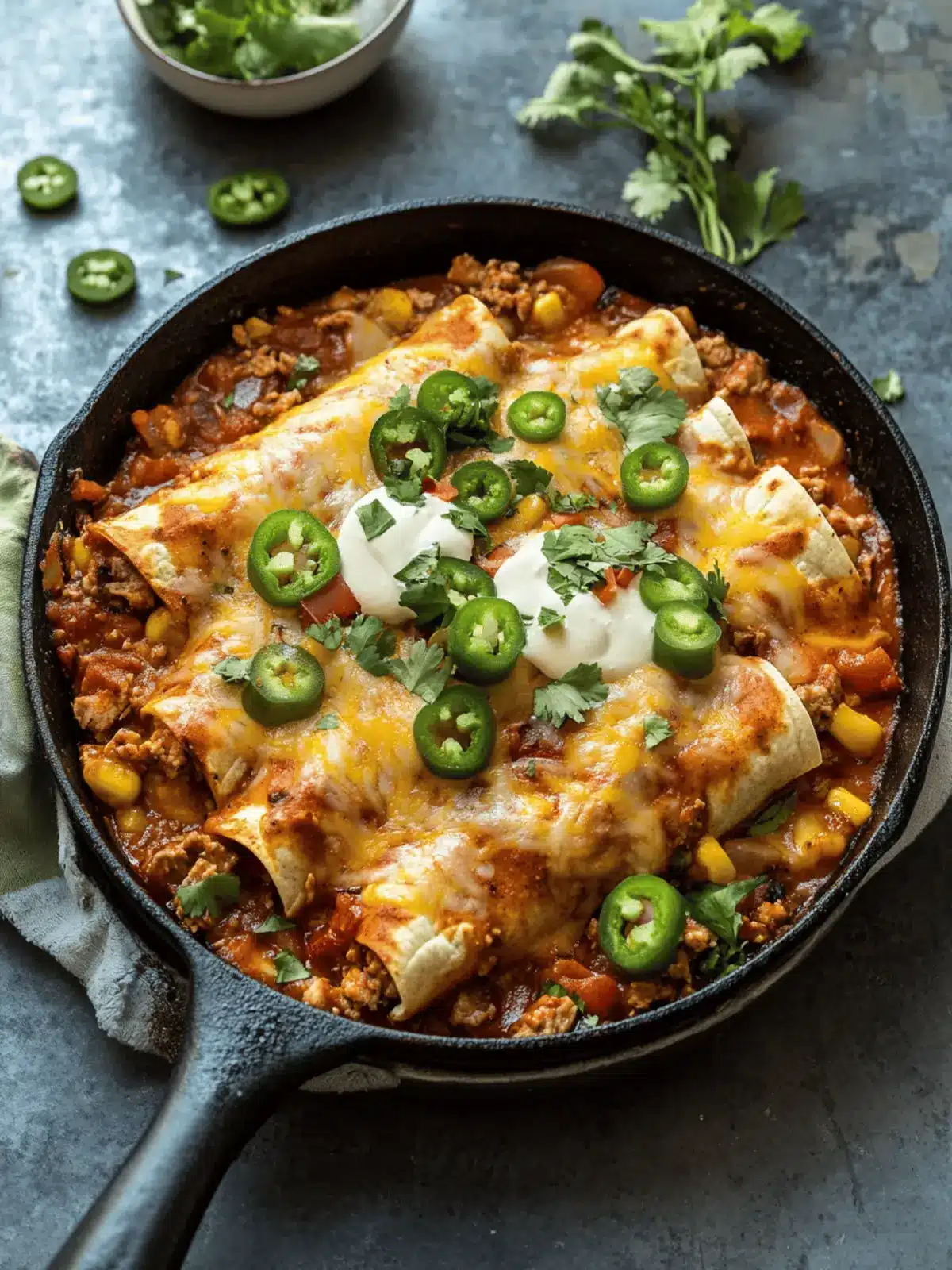 Turkey Enchiladas Skillet