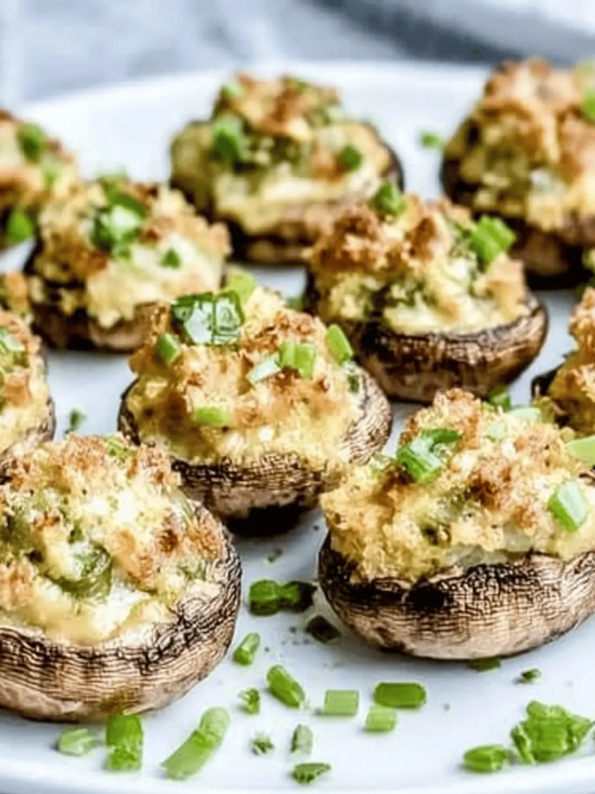 Scallion Jalapeño Popper Stuffed Mushrooms