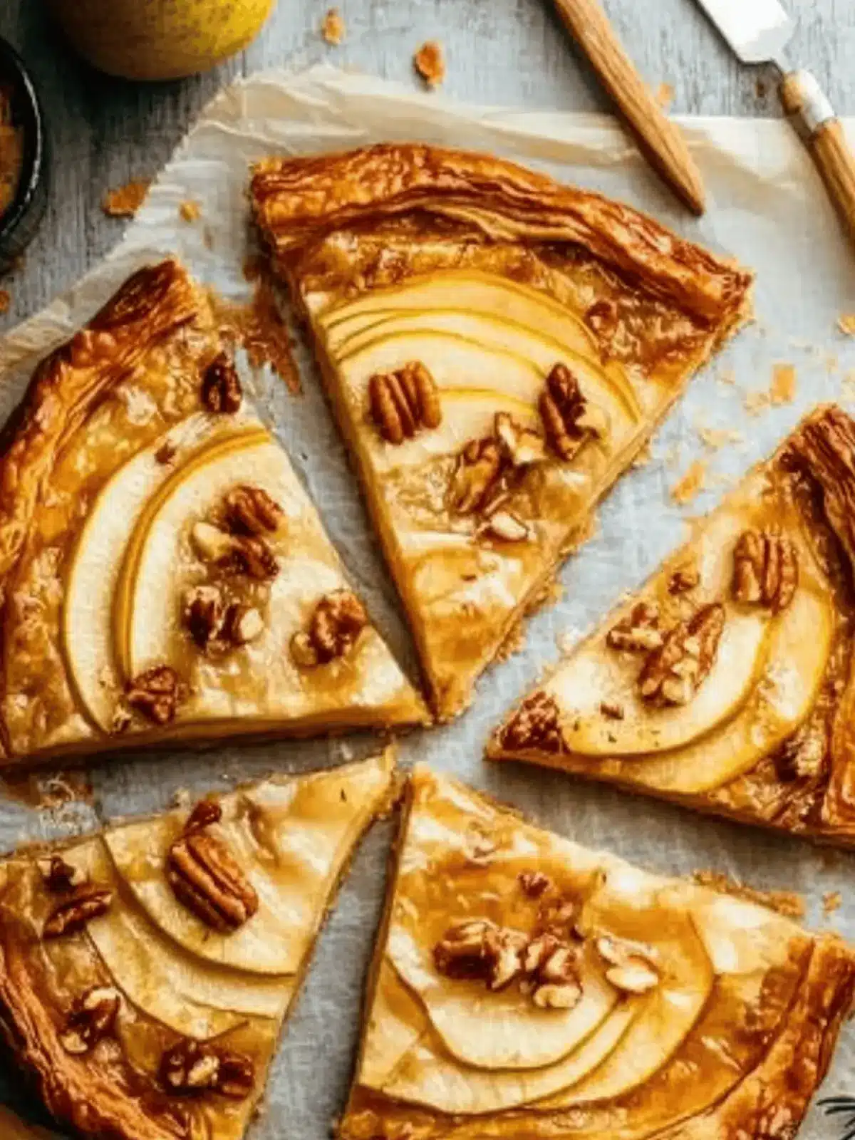 Pear, Walnut & Cheddar Puff Pastry Tart