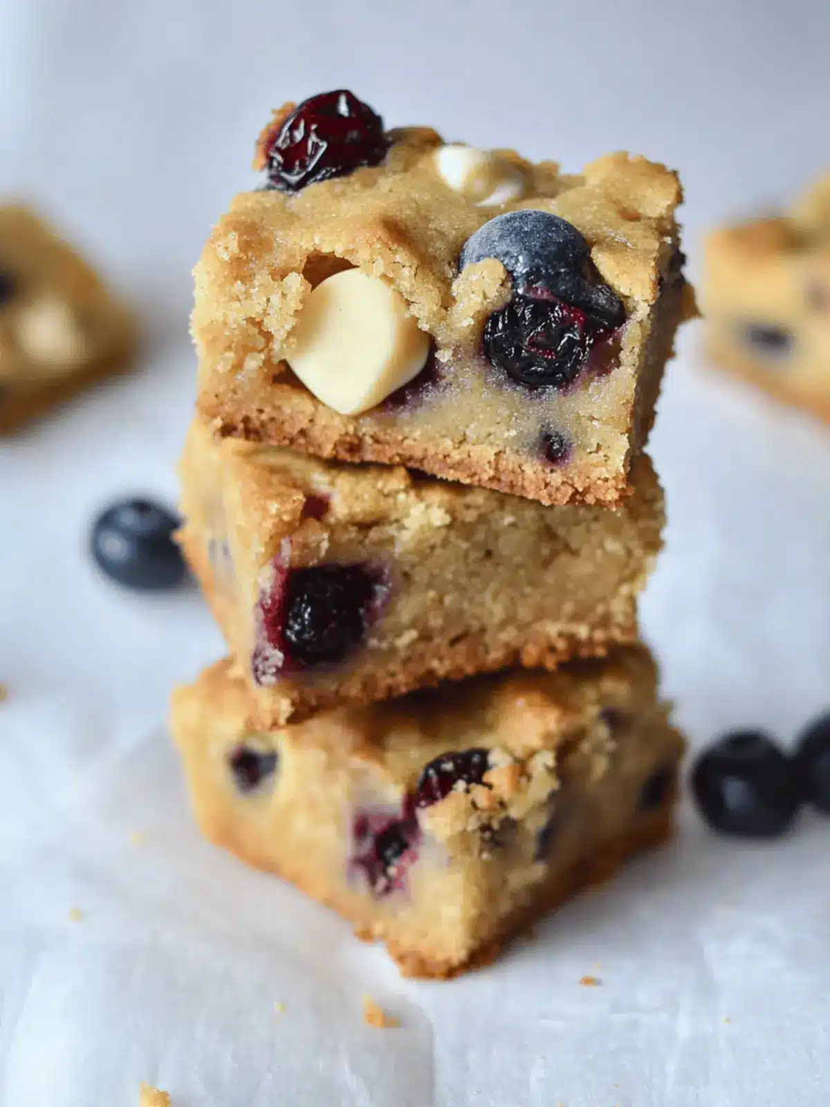 Blueberry Cranberry and White Chocolate Cookie Bars