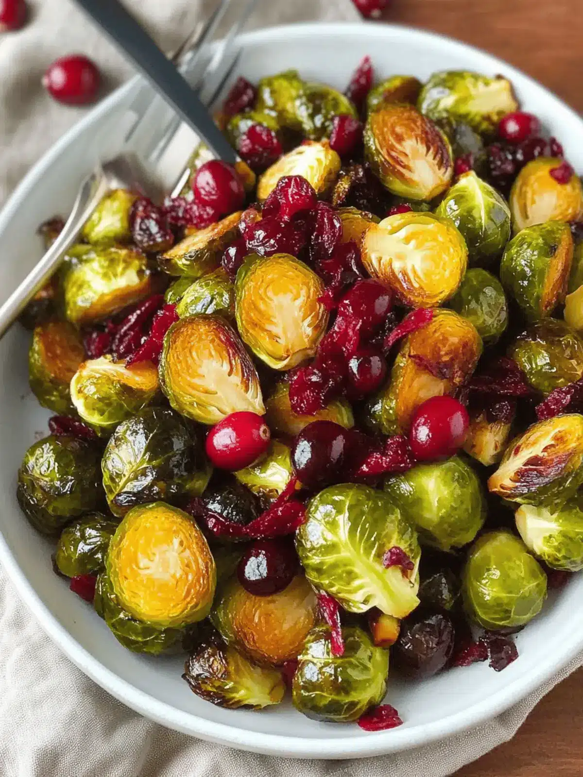Roasted Brussels Sprouts with Cranberries