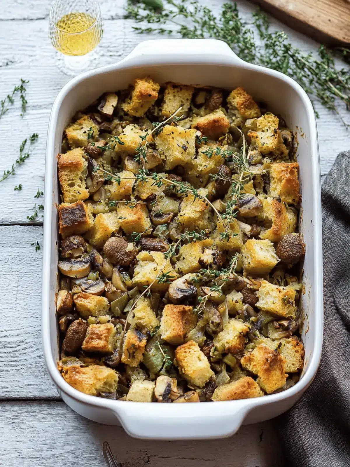 Roasted Garlic Mushroom Stuffing