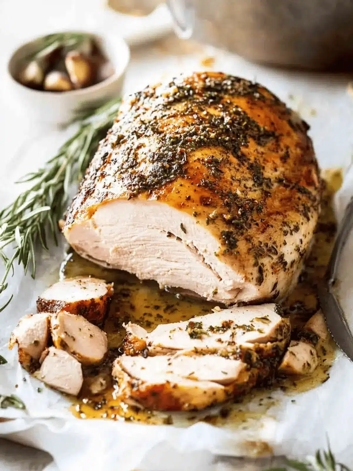 Roast Turkey Breast with Garlic Herb Butter