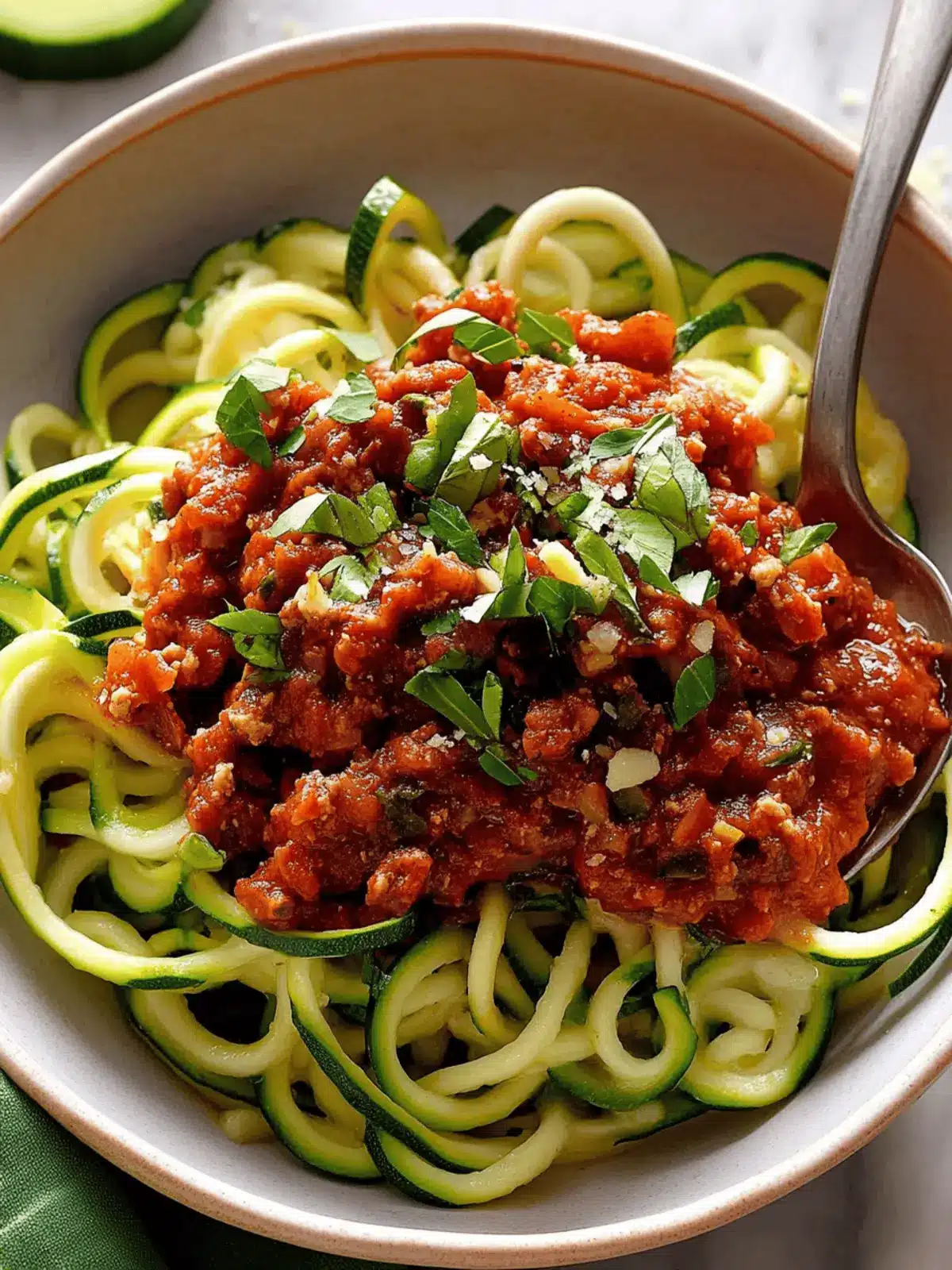 Arrabbiata Sauce with Zucchini Noodles