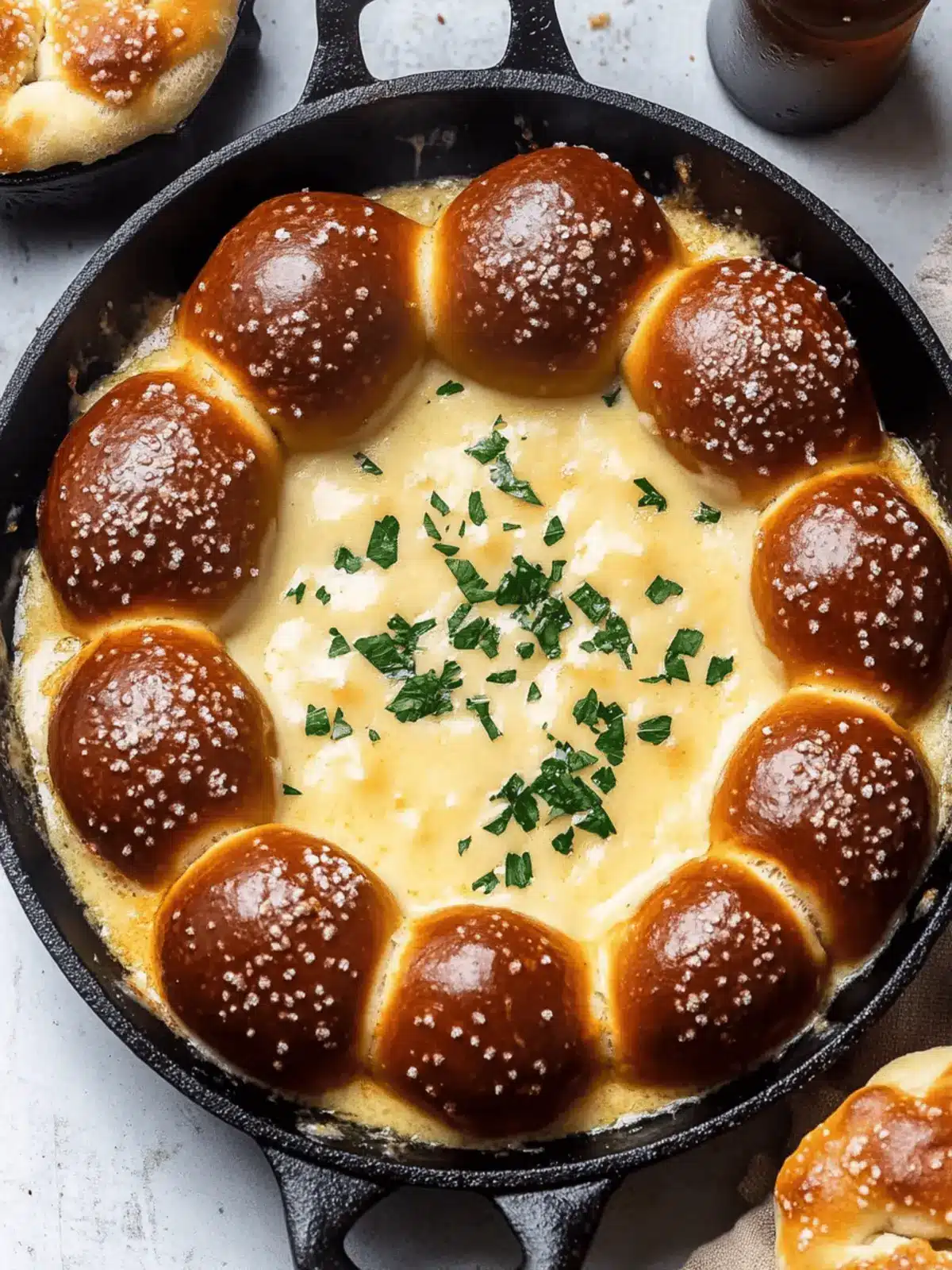 Pumpkin Beer Cheese Skillet with Soft Pretzels.