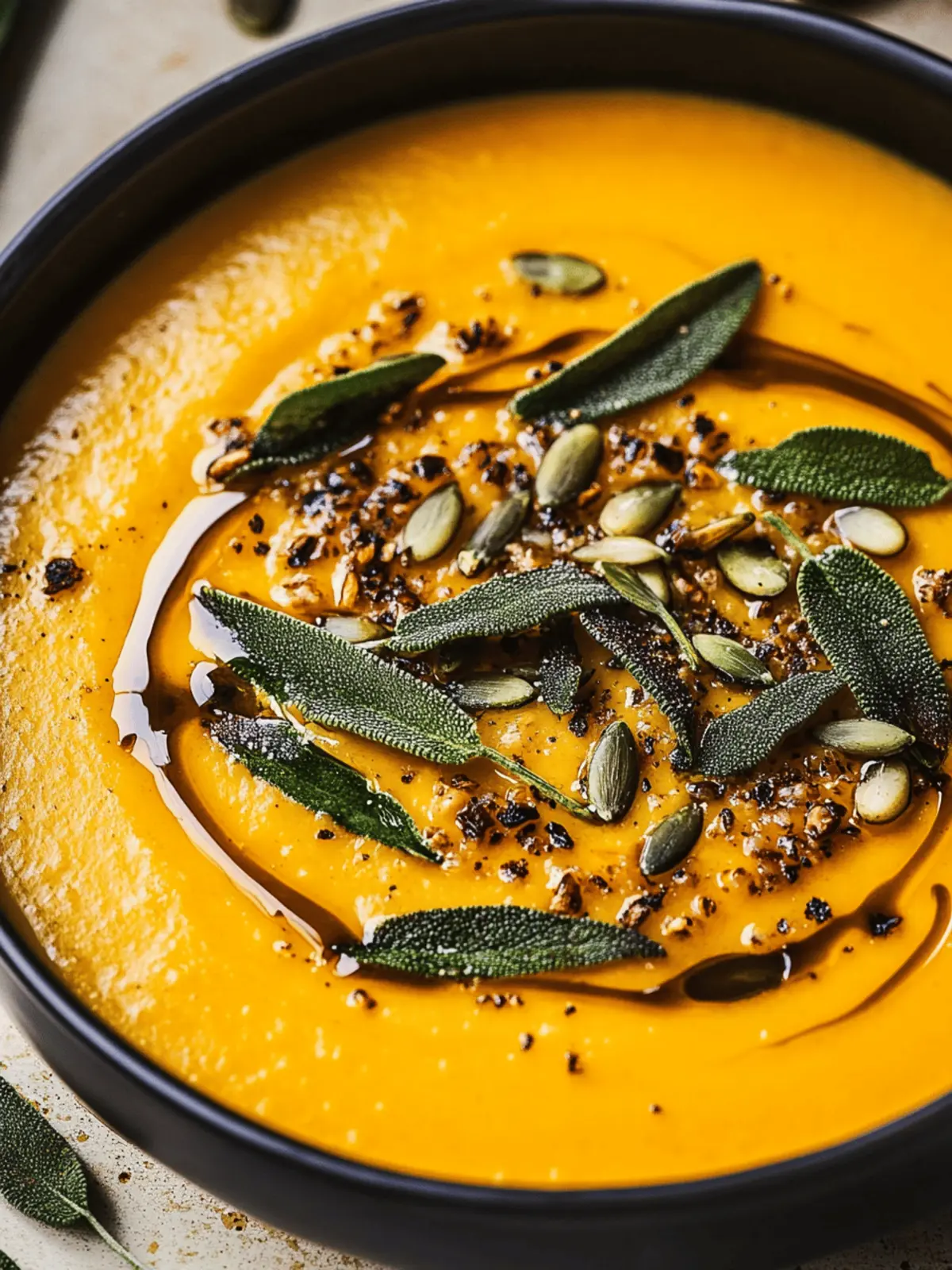 Roasted Pumpkin Soup with Sizzled Sage