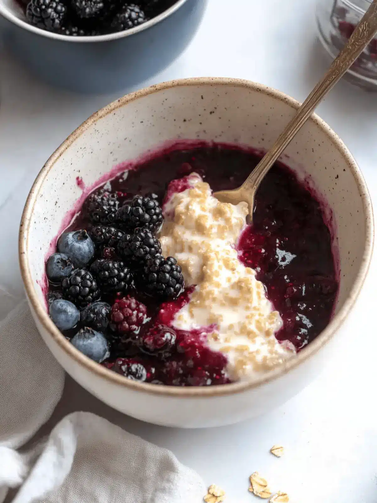 Custard Oats with Mixed Berry Compote