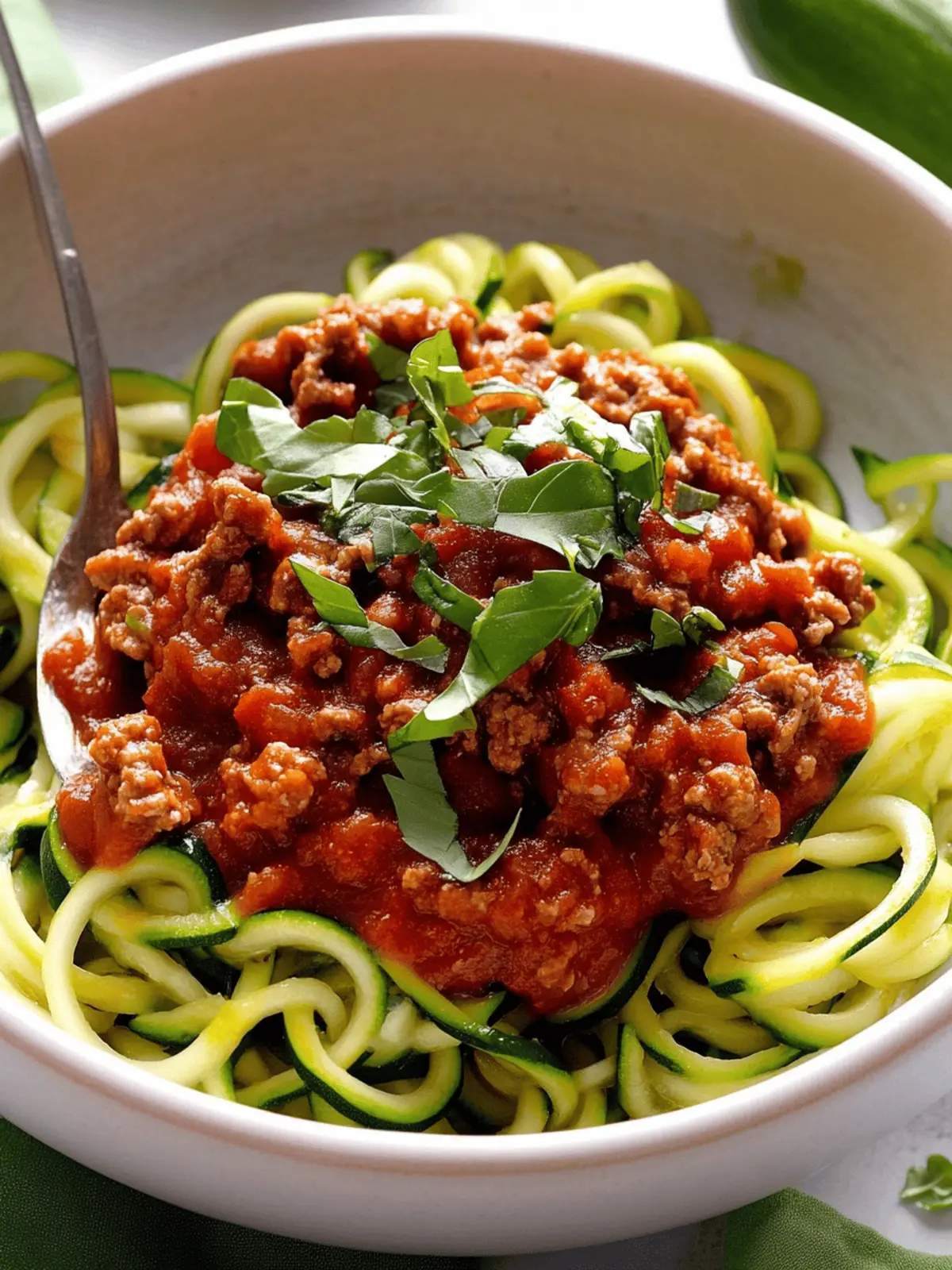 Arrabbiata Sauce with Zucchini Noodles