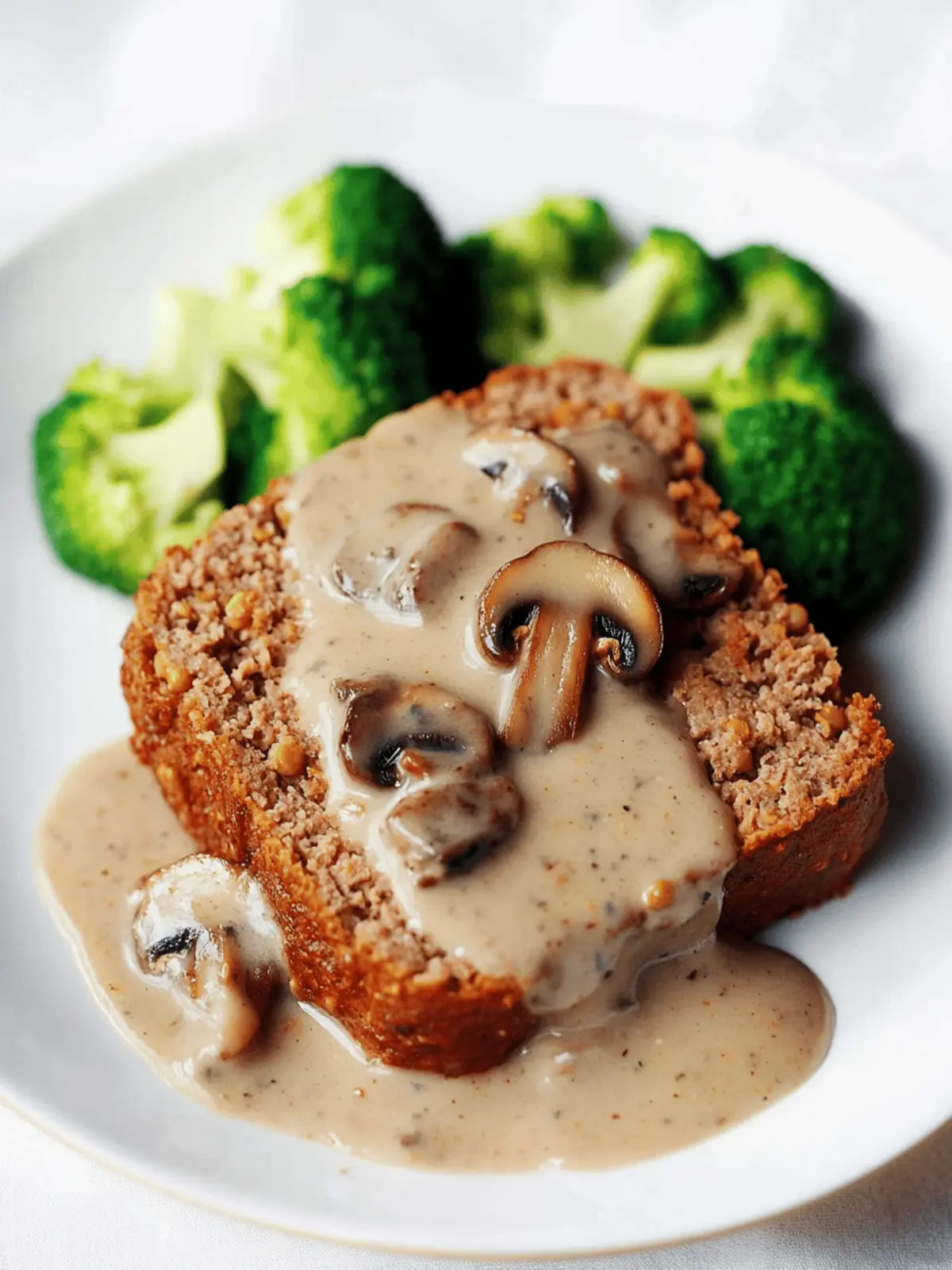 Red Lentil Chickpea Loaf with Mushroom Gravy