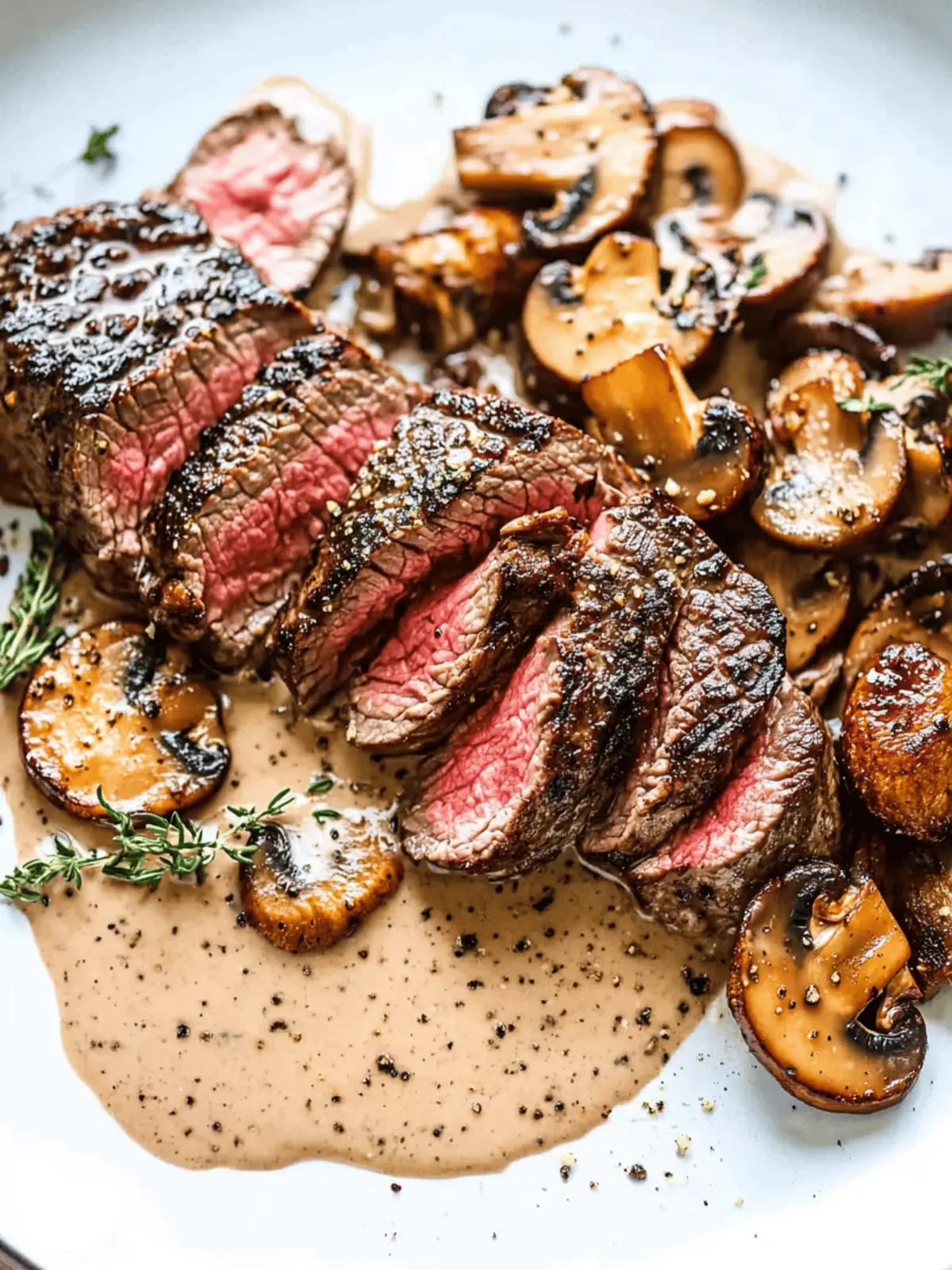 Deer Steak with Creamy Mushroom Sauce