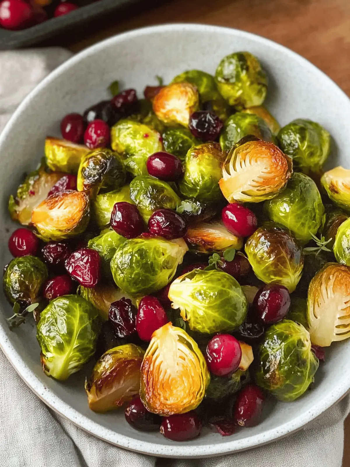 Roasted Brussels Sprouts with Cranberries