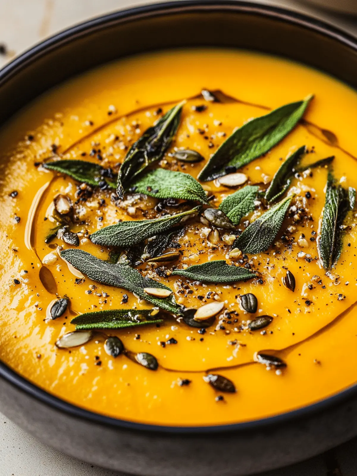 Roasted Pumpkin Soup with Sizzled Sage