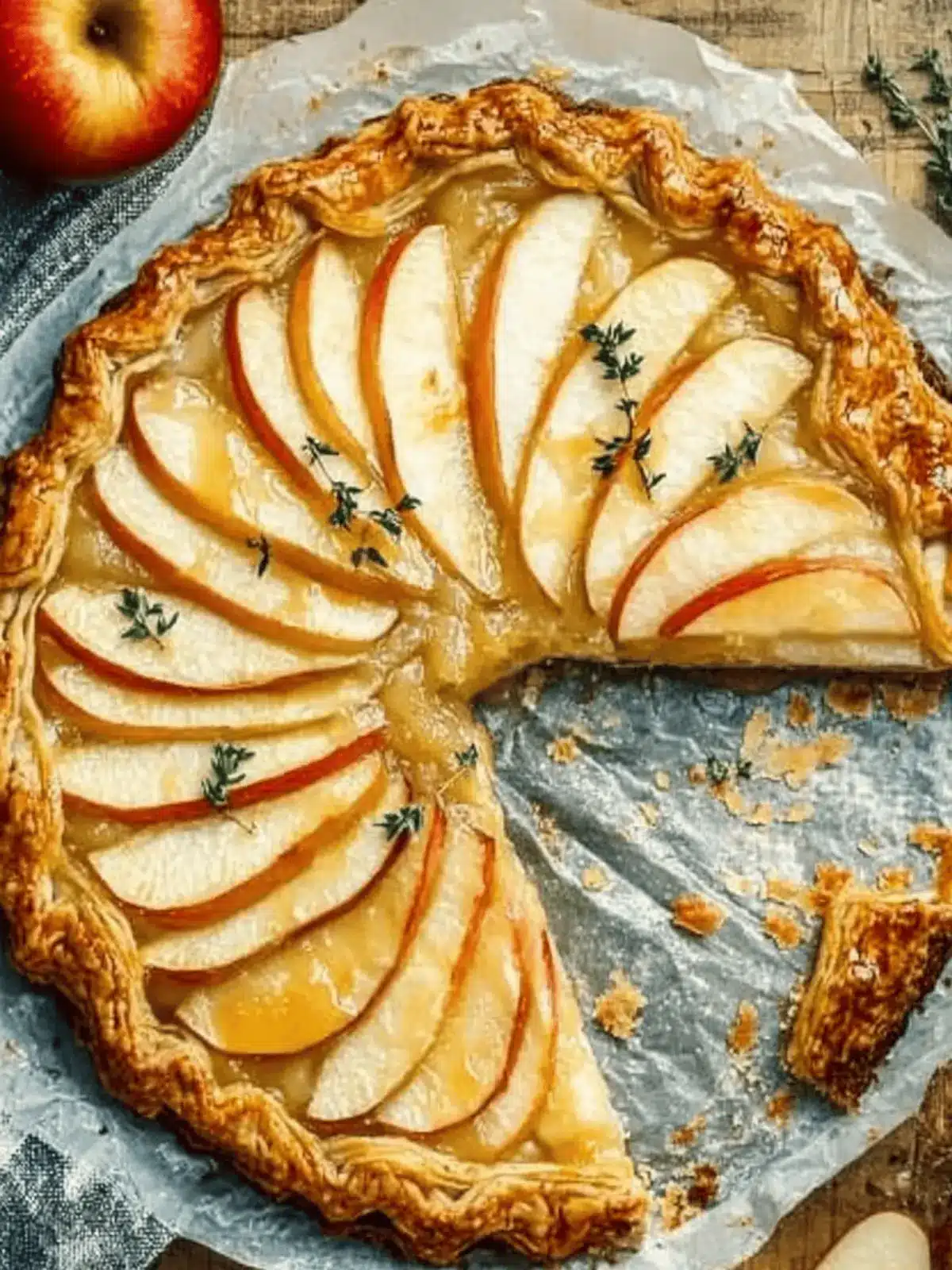 Apple Cheddar Galette with Crispy Herb Cheddar Crust