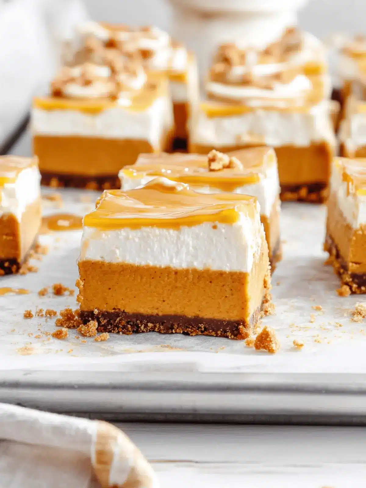 Maple Pumpkin Cheesecake Bars with Gingersnap Crust
