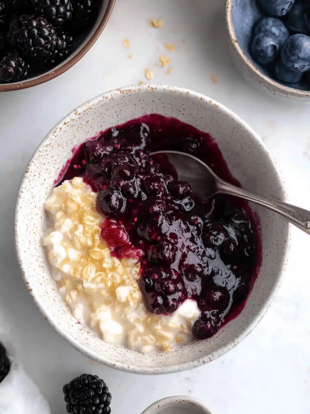 Custard Oats with Mixed Berry Compote