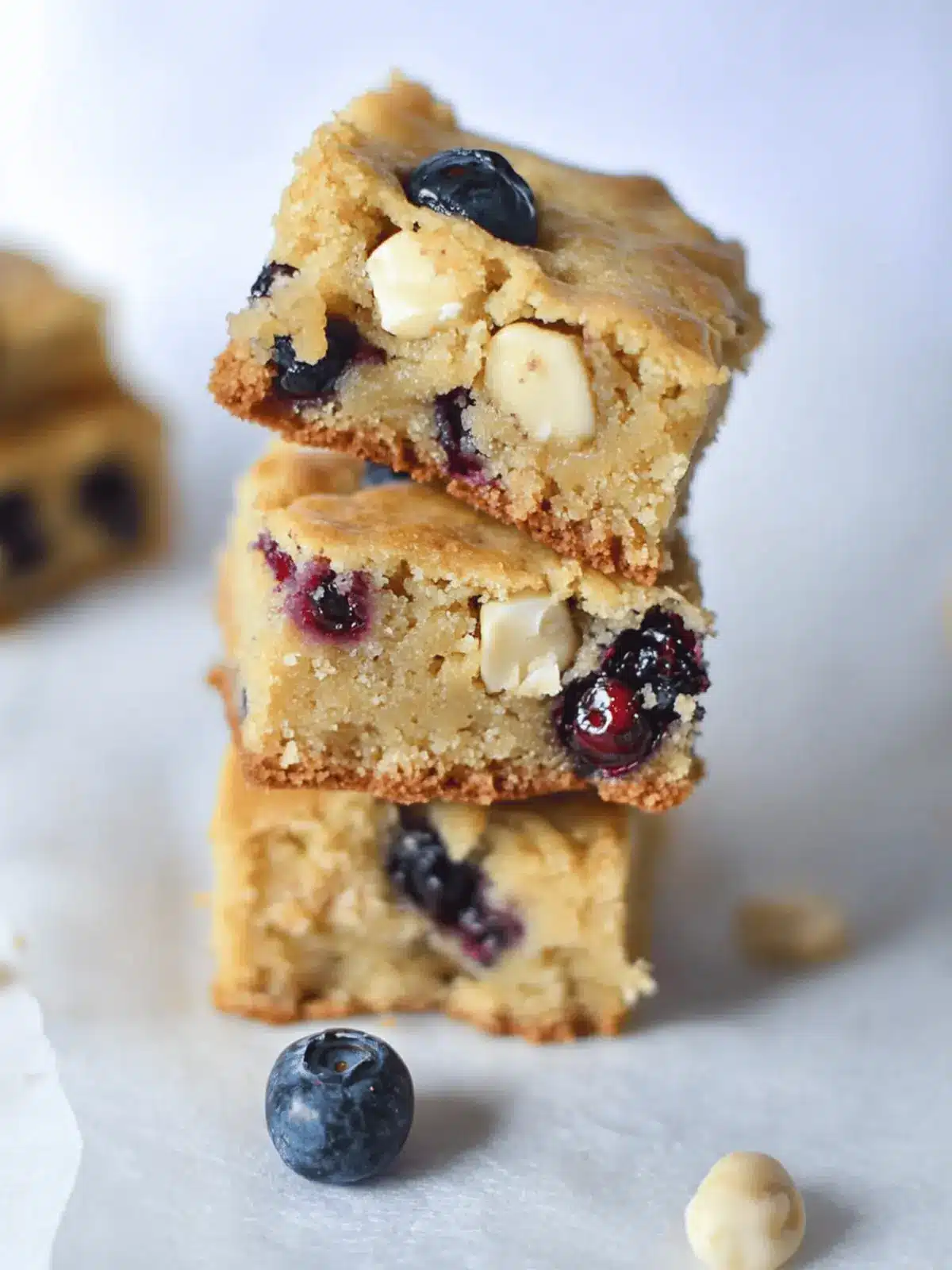 Blueberry Cranberry and White Chocolate Cookie Bars