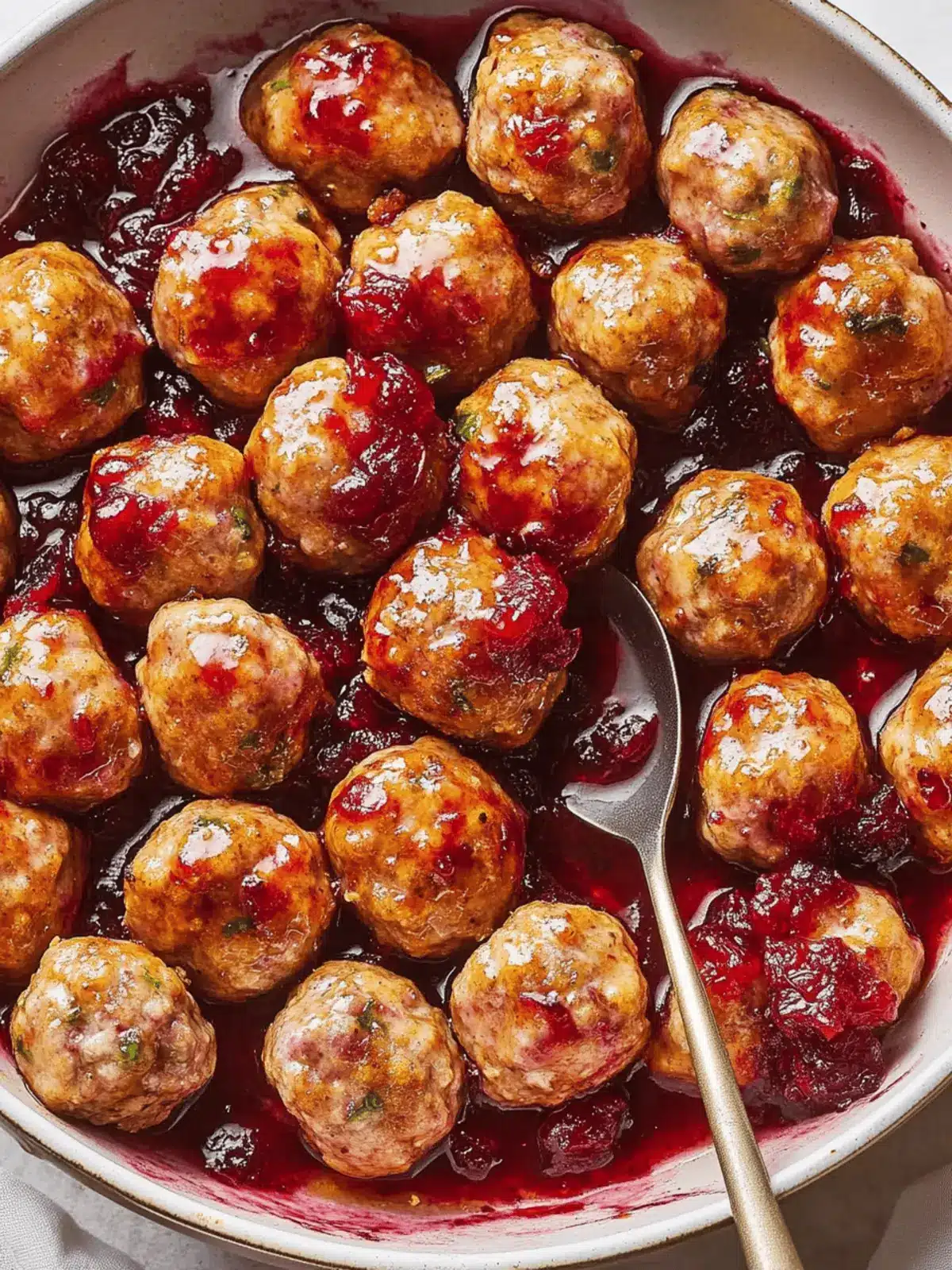 Cranberry-Glazed Turkey Meatballs