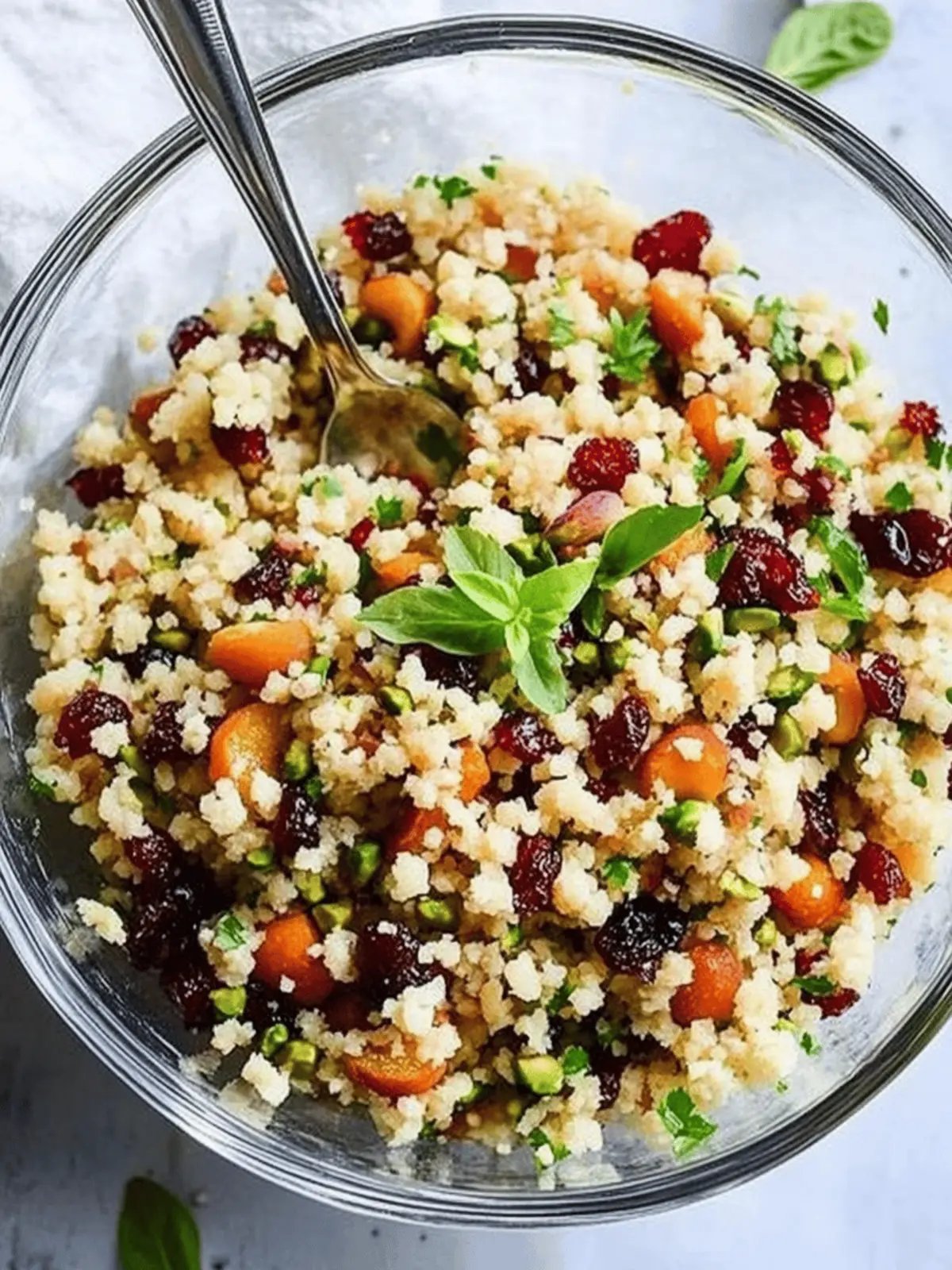 CousCous with Pistachios, Apricots and Cranberries