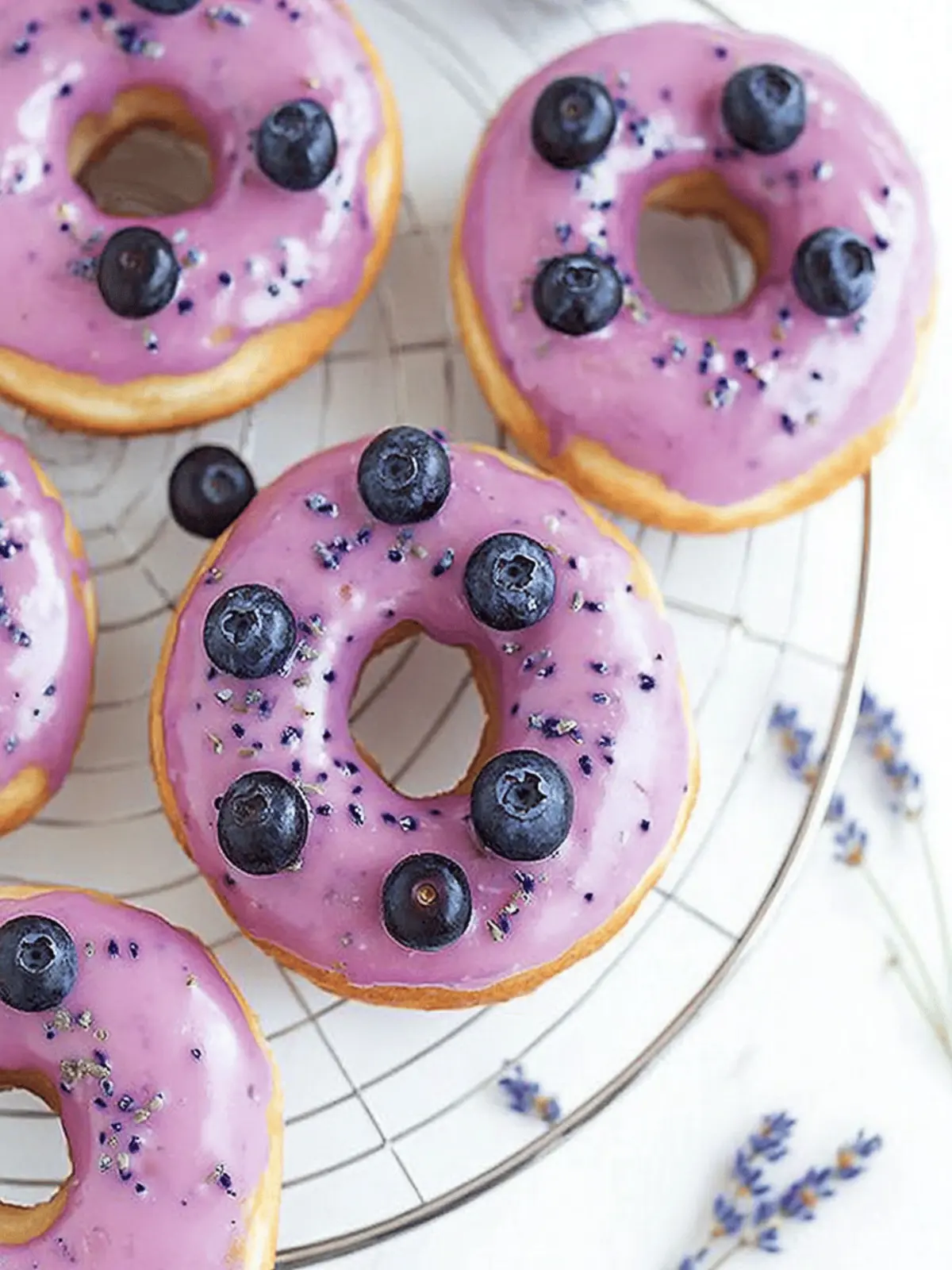 Baked Lavender Blueberry Donuts