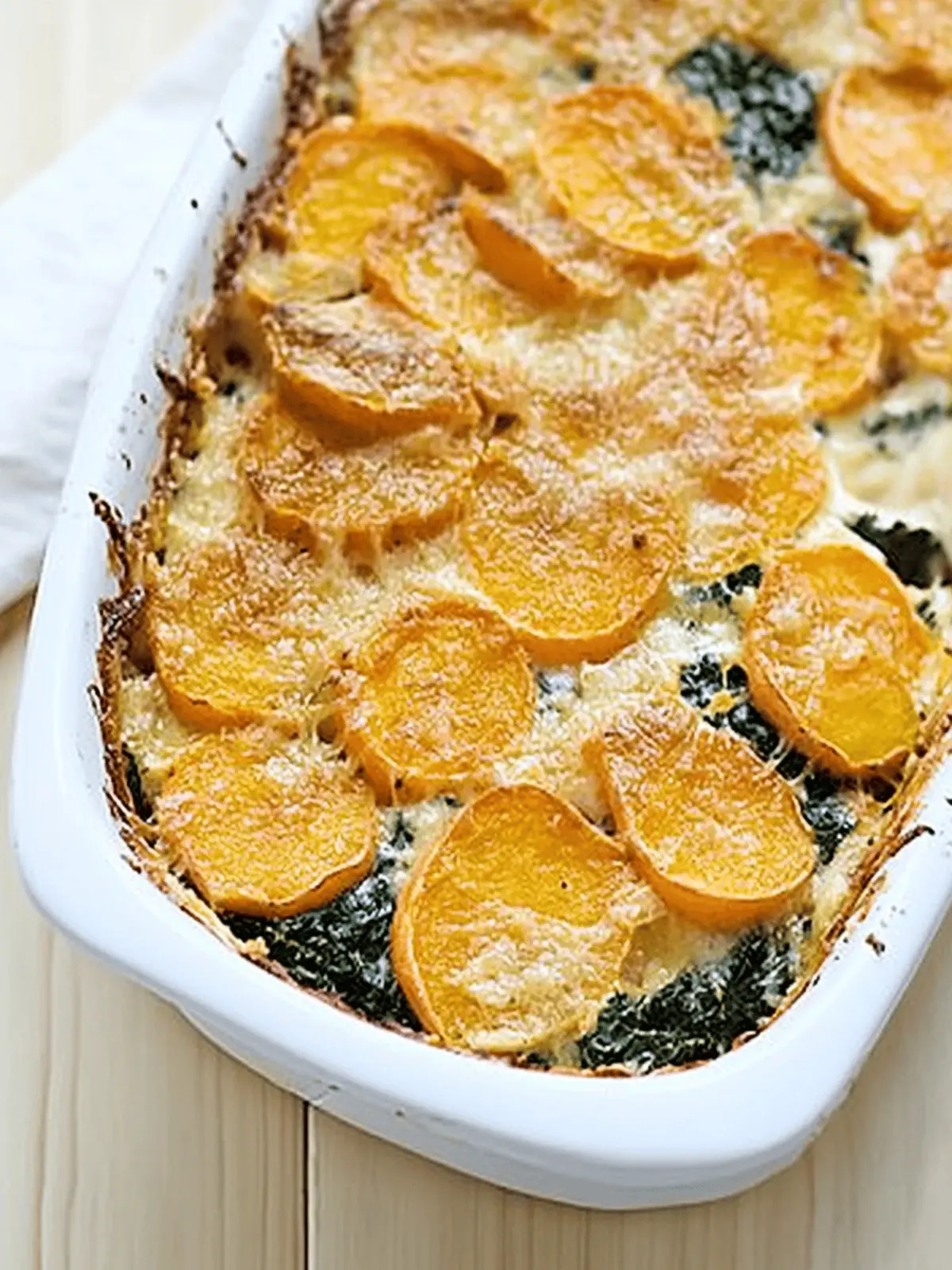 Sweet Potato & Kale Gratin