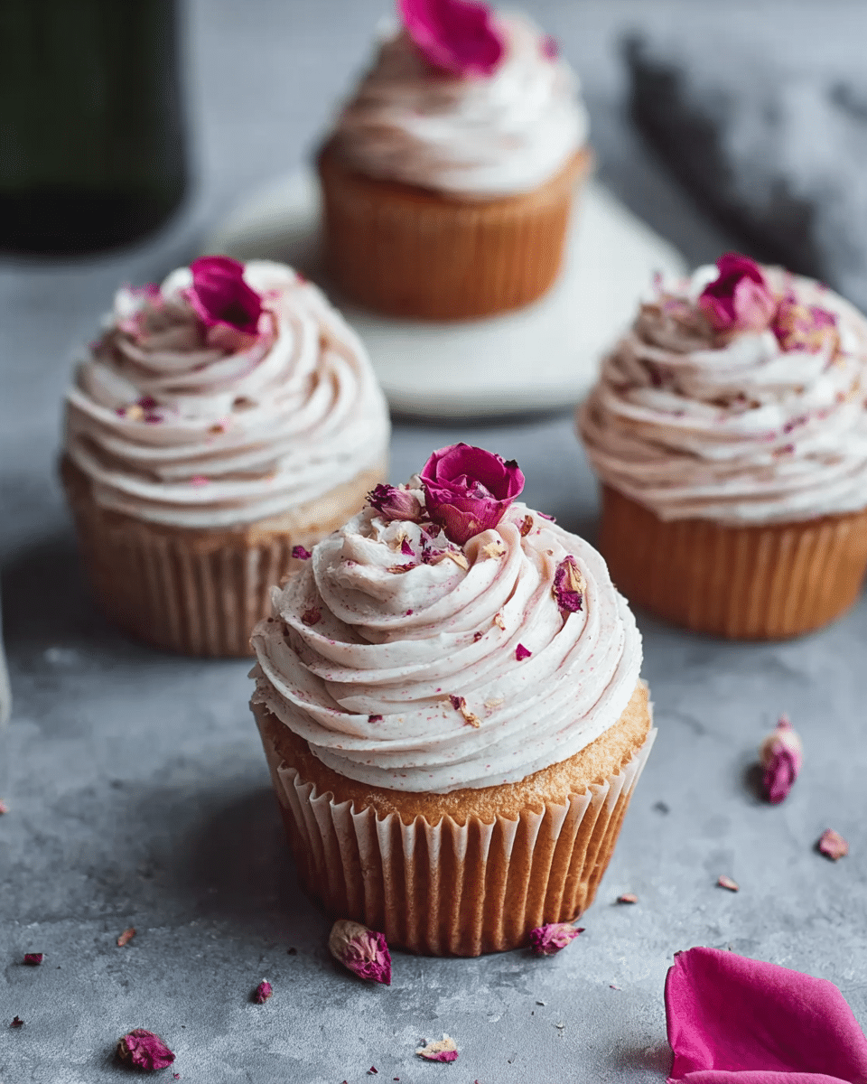 Vegan Cardamom Rose Cupcakes