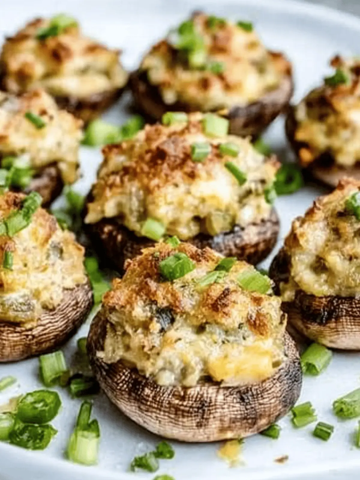 Scallion Jalapeño Popper Stuffed Mushrooms