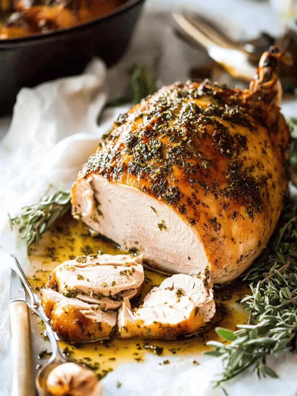 Roast Turkey Breast with Garlic Herb Butter