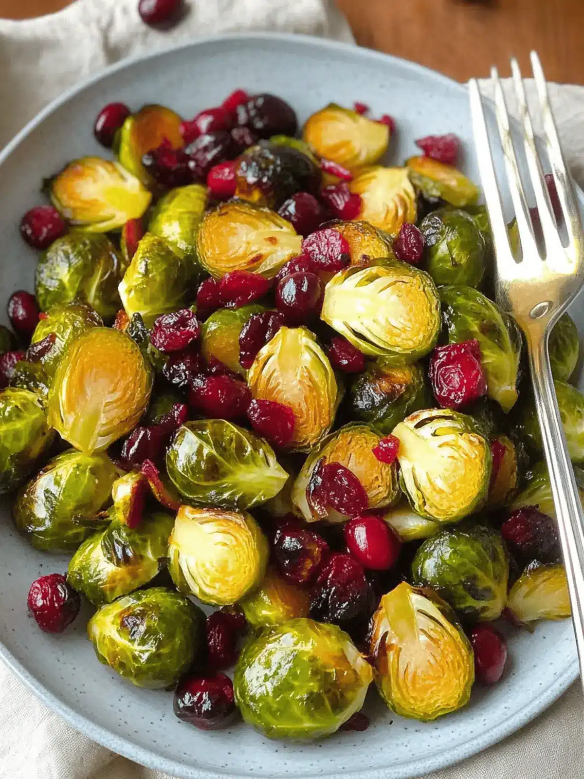 Roasted Brussels Sprouts with Cranberries