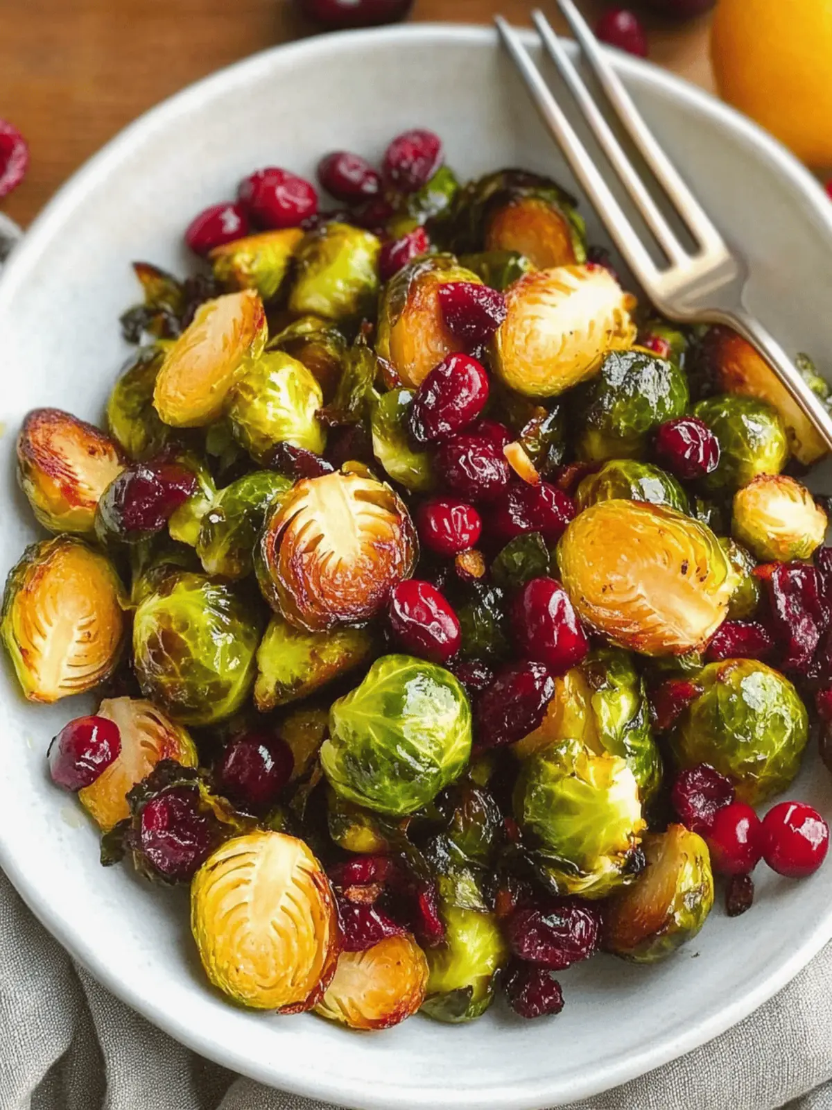 Roasted Brussels Sprouts with Cranberries
