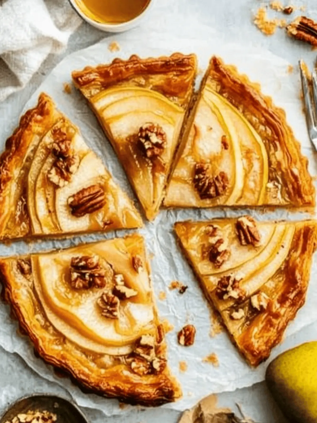 Pear, Walnut & Cheddar Puff Pastry Tart