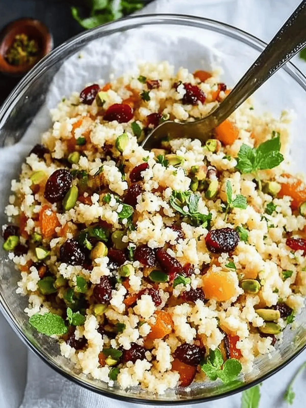 CousCous with Pistachios, Apricots and Cranberries
