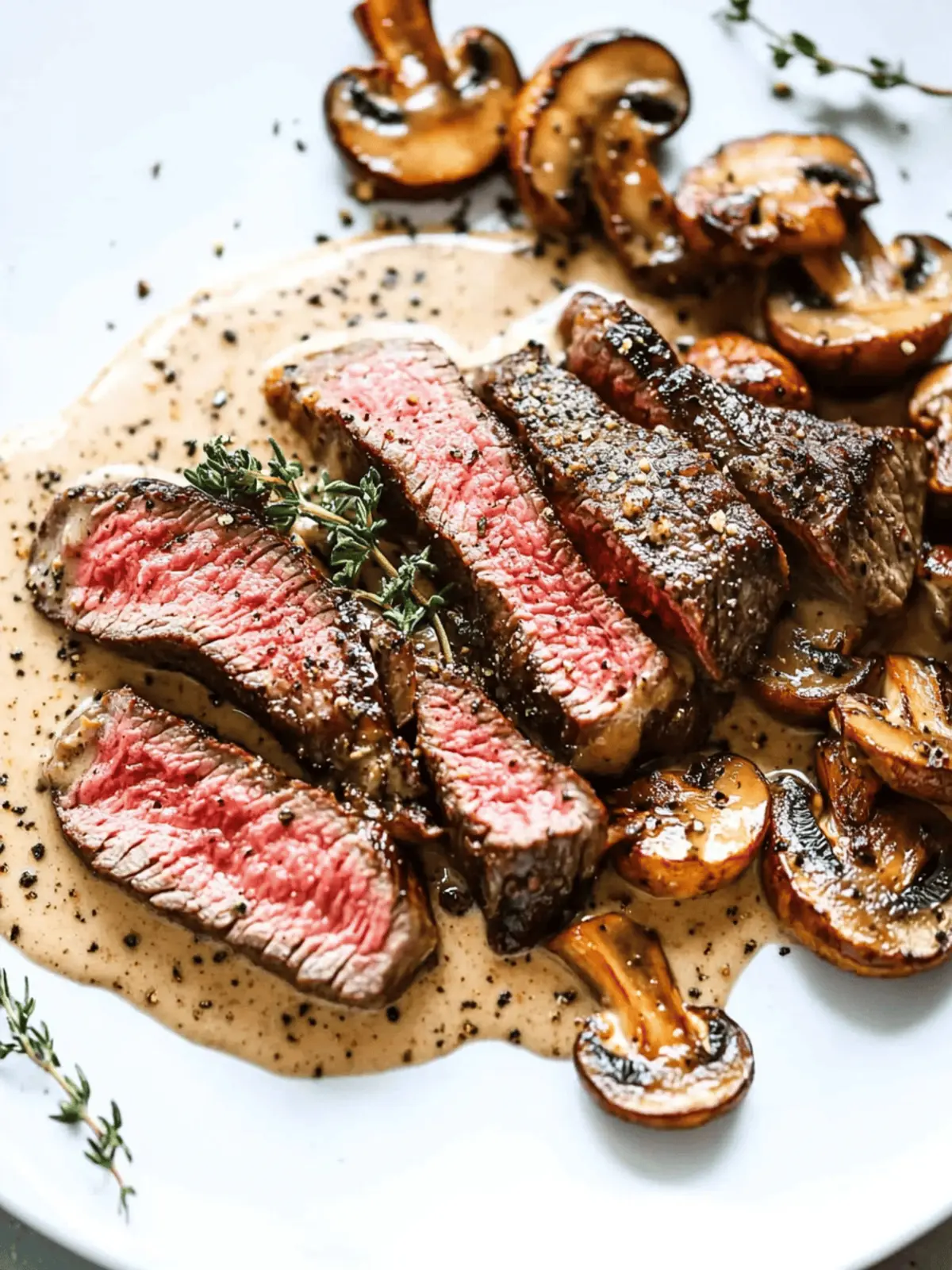 Deer Steak with Creamy Mushroom Sauce