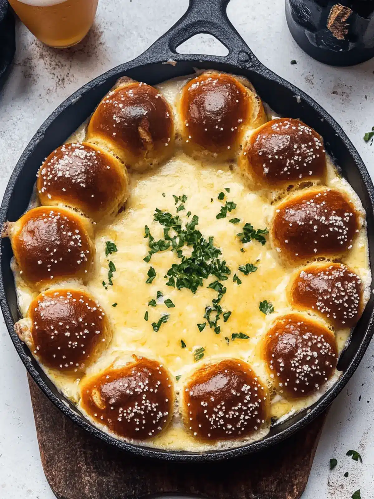 Pumpkin Beer Cheese Skillet with Soft Pretzels.