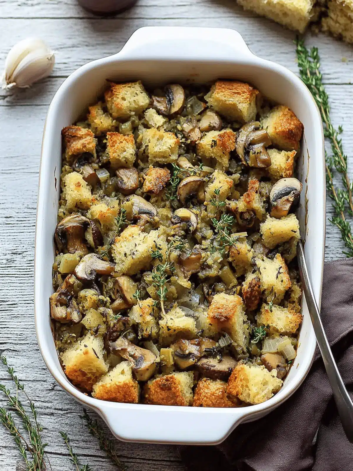 Roasted Garlic Mushroom Stuffing