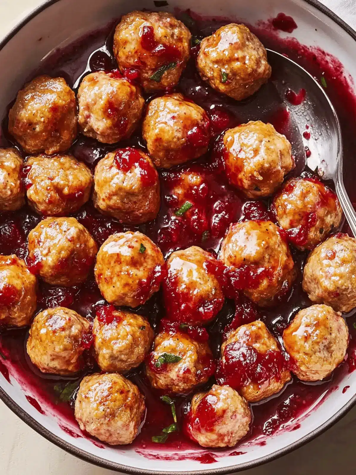 Cranberry-Glazed Turkey Meatballs