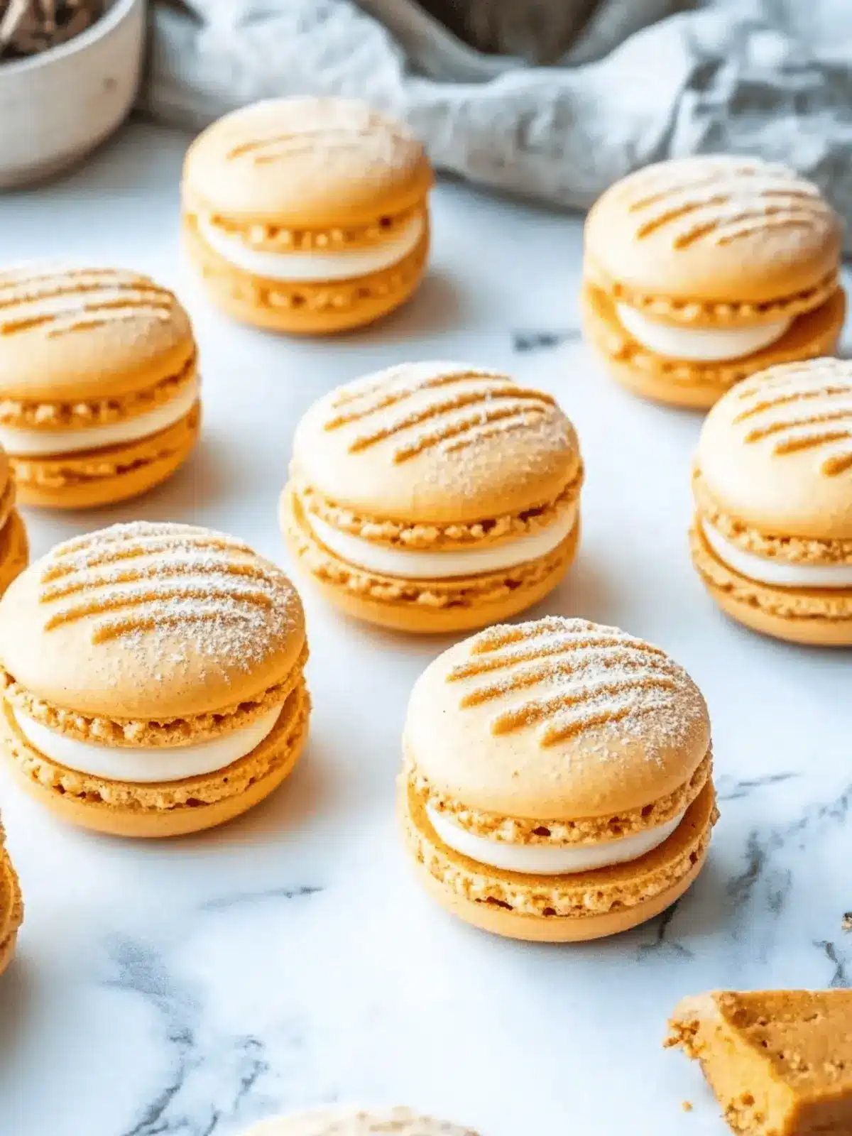 Pumpkin Cheesecake Macarons
