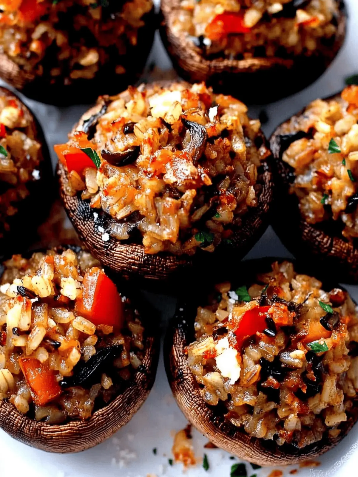 Vegetarian Wild Rice Stuffed Mushrooms